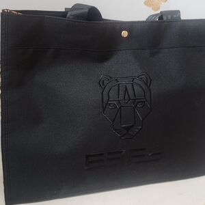 EFFY Black Tote Bag with Embroidered Design Collectable